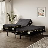 MLILY EGOHOME Split King Adjustable Bed Base Frame and 14 inch Memory Foam Mattress, Independent Head and Foot Incline Electric Foldable Metal Bed Base Electric, Wireless Remote,Zero Gravity