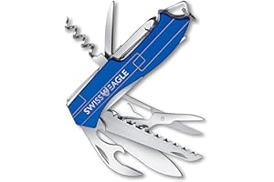 Swiss Eagle Champ Pocket Knife - Multitool Survival Knife with 9 Functions