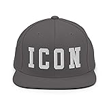 ICON Embroidered Snapback Hat, Icon Cap Dark Grey