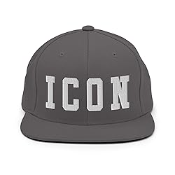 ICON Embroidered Snapback Hat, Icon Cap Dark Grey