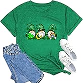 Lucky St Patricks Day Shirt Womens Lucky Irish Shamrock Shirt Funny Short Sleeve Tops