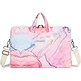 Canvaslove Water Resistant Laptop Shoulder Sleeve Case Bag for MacBook Pro 16 inch and 15.6 inch and 16 inch laptop (Pink Marble)