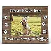 FONDCANYON Forever in Our Heart Pet Memory Picture Photo Frame,Pet Dog Cat Memorial Picture Frames,Pet Loss Sympathy Gift,Sympathy Gifts For Loss Of Dog,Passed Away Dog Memorial Gifts(5x7 Inch Photo) (Color3)