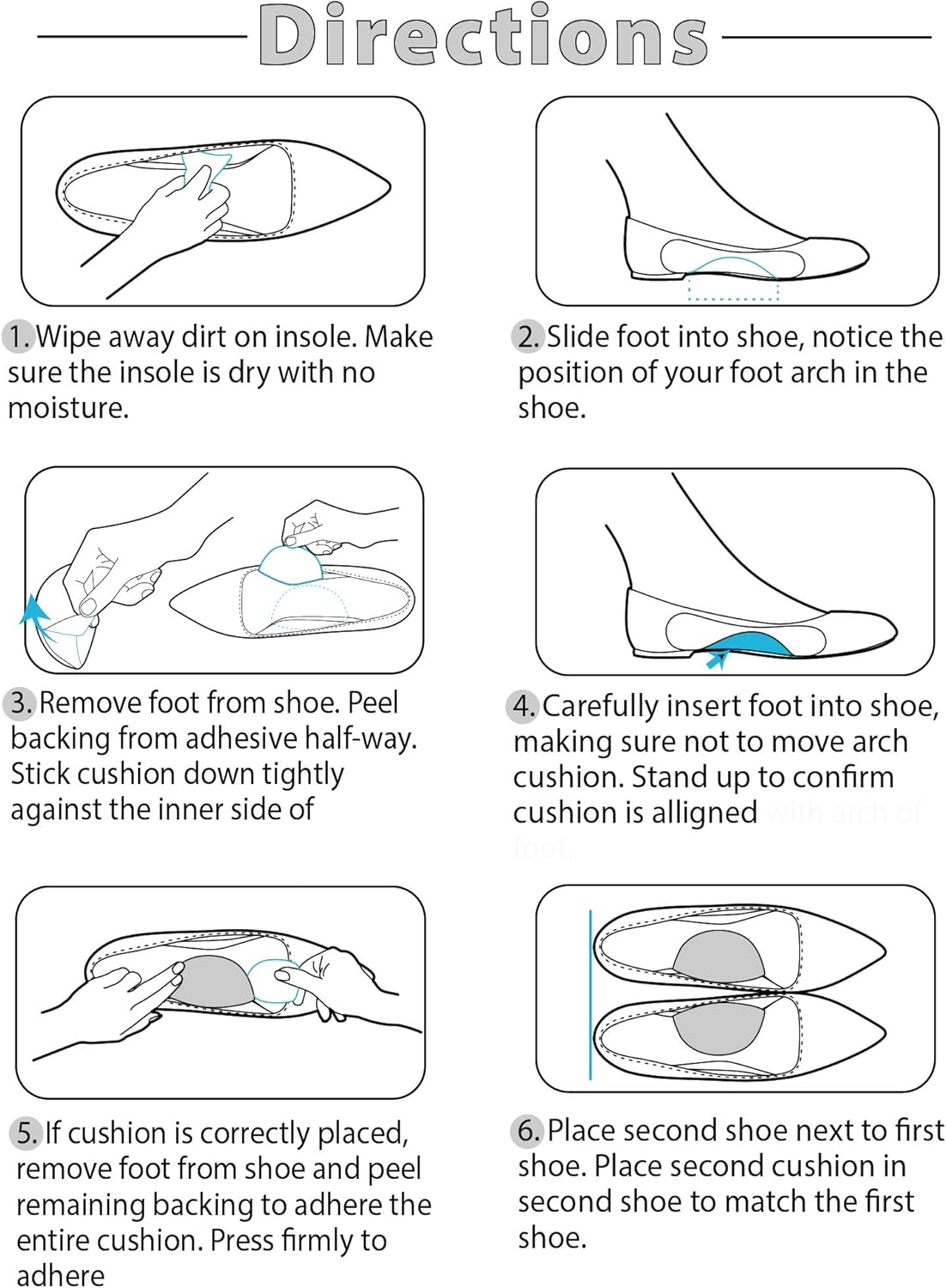 FootMatters Arch Support Cushions - 2 Pairs: Shoes