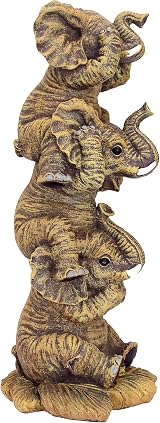 Design Toscano Hear No See No Speak No Evil Stacked Elephants Statue Polyresin view 5