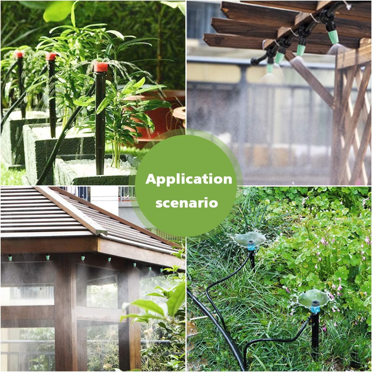 Micro Drip Irrigation Kit,king do way 42m/138ft Garden Irrigation System with Adjustable Nozzle Sprinkler Sprayer&Dripper Automatic Patio Plant Watering Kit Misting Cooling System for Greenhouse,Lawn: Home & Kitchen