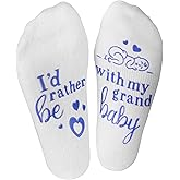 Lavley Funny Grandparent Socks - Gift For Grandmas & Expecting Grandparents (I'd Rather Be) One Size