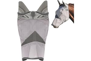 RS PREMIUM HORSES RS Premium Horse Fly mask with Ears and Nose Protection from UV | Horse mask Shields Your Equine from Flies | Fly mask Ensure Horse Comfort Under Sunny Skies | Enjoy Ride with Equine Fly mask
