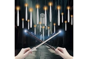 AFINETH Floating Candles with Wand, Magic Hanging Candles 20 Pack, Flickering Flameless Floating LED Candles, White Battery Operated Window Taper Candles for Halloween Christmas Birthday Party Decor