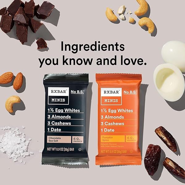 RXBAR MINIS PROTEIN BARS, PROTEIN SNACK, SNACK BARS, VARIETY PACK, 7.3OZ BOX (8 BARS)