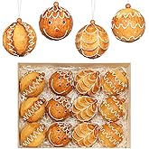 SY Super Bang 3.14"/80MM Baking Christmas Ball Ornaments Set, 12PCS Shatterproof Christmas Tree Hanging Decorations, for Home Indoor Farmhouse Thanksgiving Xmas Vase Bowls Filler Centerpiece Decor
