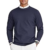 COOFANDY Mens Crew Neck Sweaters Long Sleeve Lightweight Knit Dress Pullover Sweaters