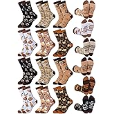 Breathffy 12 Pairs Funny Bourbon Socks Bulk Christmas Drink Whiskey Gifts for Men Women Novelty Breathable Cotton Bourbon Crew Sock for Whiskey Drink Lovers