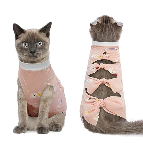 PUMYPOREITY Cat Recovery Suit,Cat Onesie for Cats After Surgery