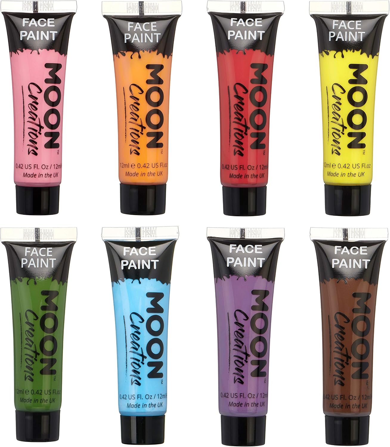 Moon Creations Face & Body Paint Tubes, Set of 8