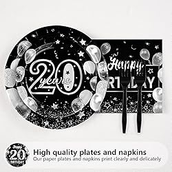 Grencian 96 Pcs 20th Birthday Decorations for Men