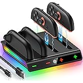 Switch 2 Charging Dock for 2025 Nintendo Joy Con 2 Controllers, Switch 2 JoyCons Charger Dock Charging Station with Magnetic Base, Indicator & Charging Cable for Nintendo PlayStation 3 Chargers