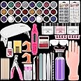 Practice Hand for Acrylic Nails Kit, Fake Hand for Nail Practice Mannequin Hand, Nail Training Finger Kit Set Professional Acrylic with Everything, Nail Starter Kit for Beginners with Drill UV Light