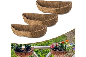 Biotolot Premium Coco Liners for Planters - 3pcs 30 Inch Trough Planter Liners- 100% Natural Coconut Fiber for Window Boxes, Wall Planters, and Outdoor Planters