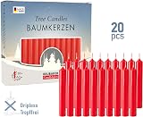 BRUBAKER 20 Pack Tree Candles Pyramid Red Christmas 9.5 cm 1.5h view 2