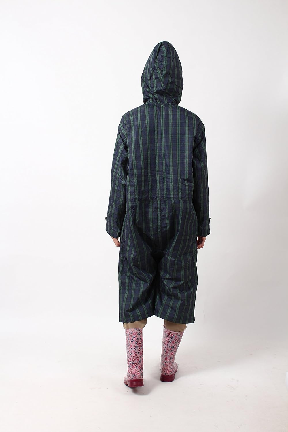 Amazon Newサイクルレインコート M L グリーンチェック レインコート ポンチョ 通販