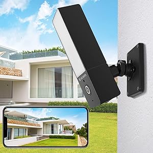 OUCAM Outdoor Camera Home Security Camera Floodlight Camera WiFi Security Camera Wireless Live Feed on Phone App, Night Vision Motion Detection Two-Way Audio, IP65 Weatherproof, Cloud Storage
