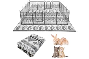 BNOSDM 79" X 55" Large Bunny Cage Liner Washable Reusable Big Rabbit Pads Floor Mat for Rabbits Anti Slip Rug for Bunnies, Pet Carpet for Chinchillas Cats Guinea Pigs Ferrets Dogs