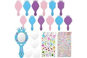 Liliful 12 Pack Princess Foam Mirror Kits Decorate Your Own Princess Mirrors Party Supplies Kids Unbreakable Toy Crafts for Girls Party Favors Birthday DIY Decorations (Stylish,Pink,Blue,Purple)