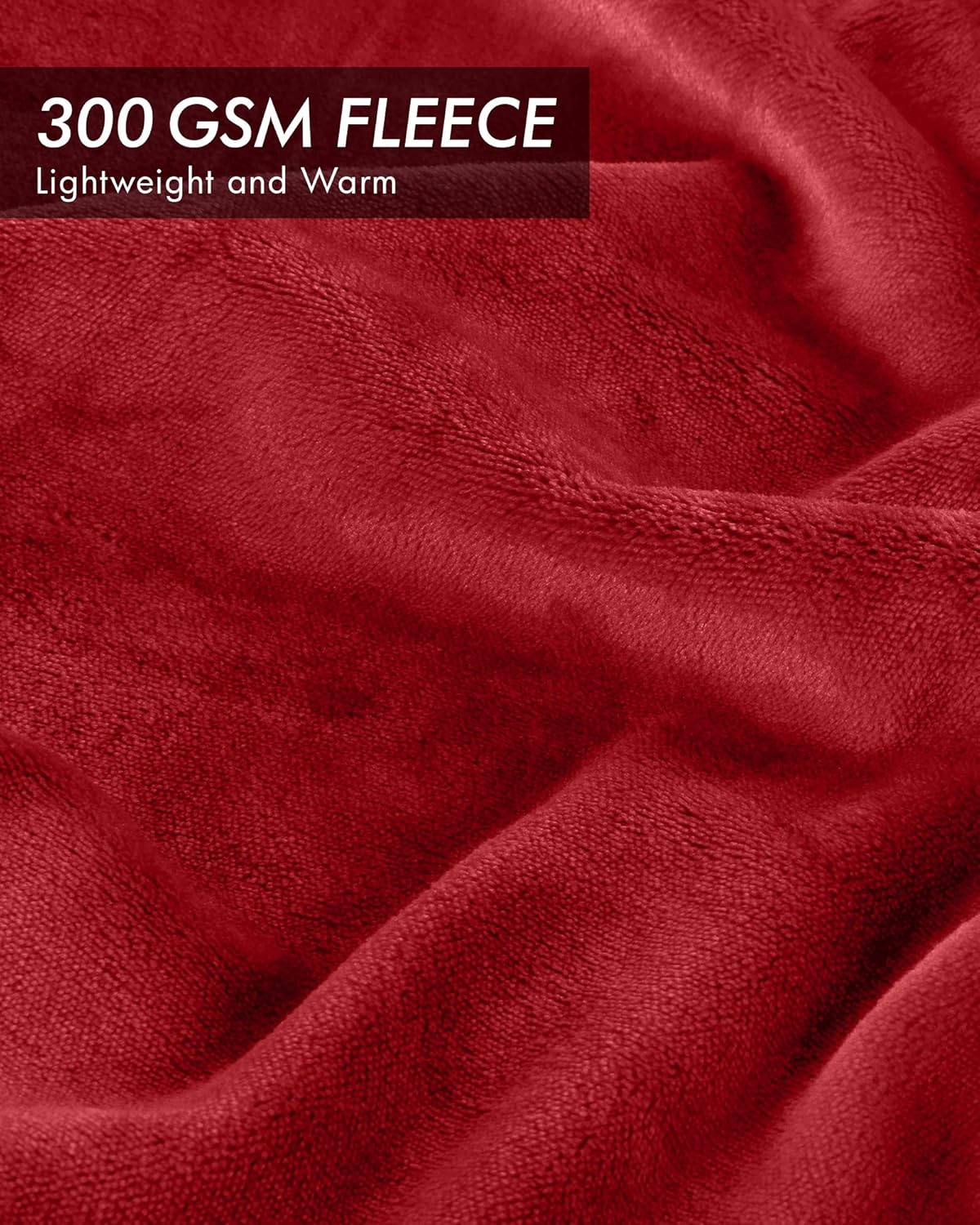 Utopia Bedding Fleece Blanket Queen Size Burgundy 300GSM Luxury Bed Blanket Fuzzy Soft Blanket Microfiber: Home & Kitchen