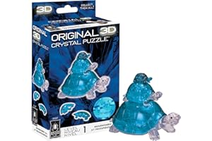 Turtles Standard Original 3D Crystal Puzzle from BePuzzled, 3 Dimensional Crystal Puzzles and Brainteasers for Puzzlers and Collectors Ages 12 and Up, and Display Item , Blue
