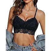 Avidlove Lace Bralettes for Women Padded Bralette Camisole Racerback Crop Top Floral Lace Bralettes V Neck