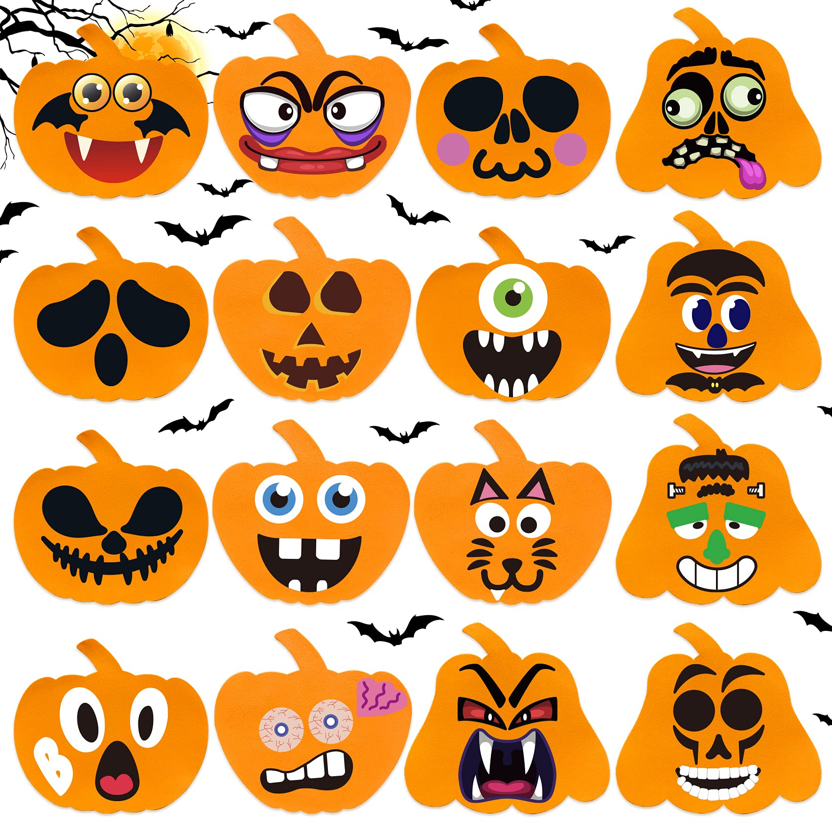 RMMD Halloween Craft Kit - Foam Pumpkins & Decorating Stickers for Kids & Adults