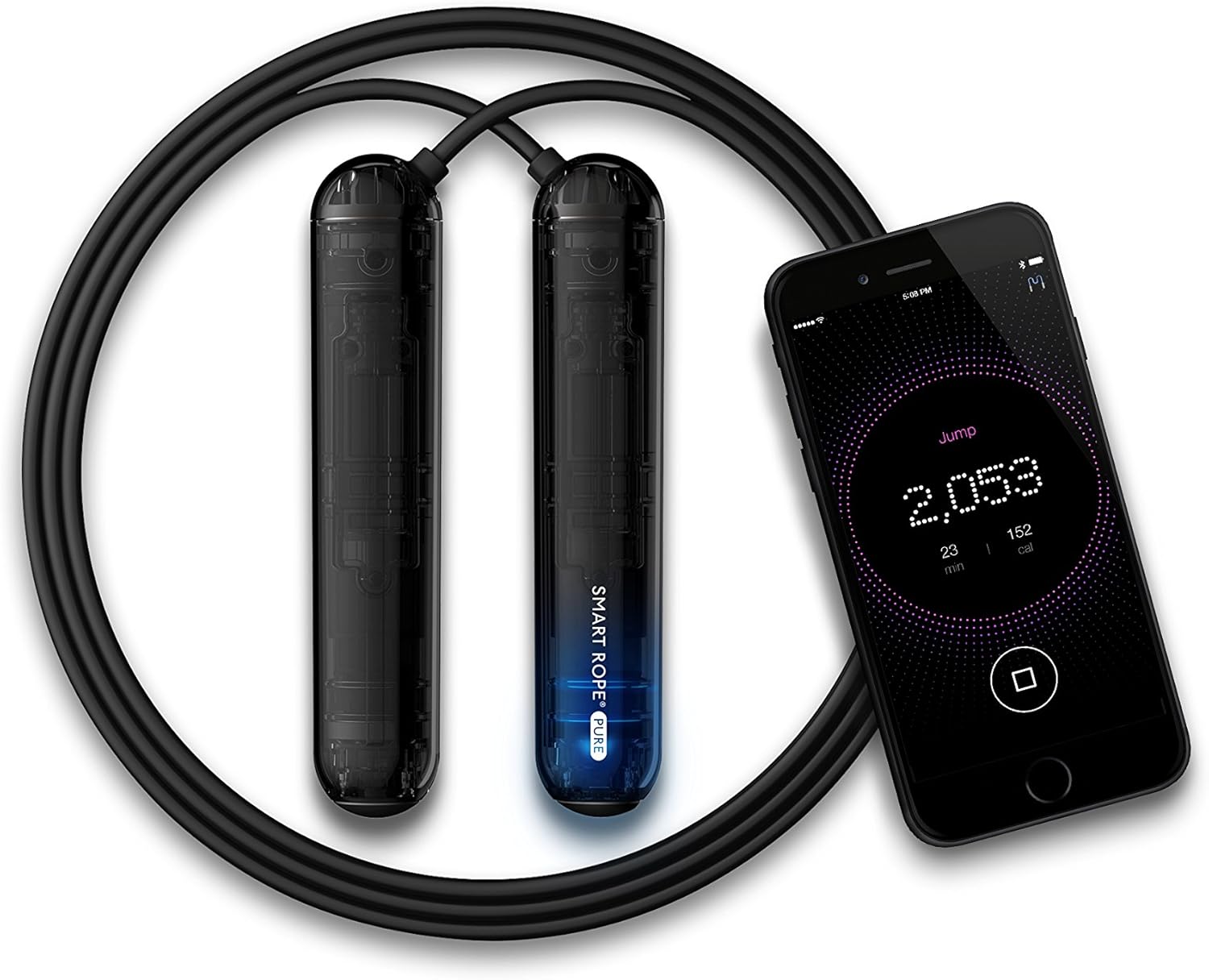 Amazon Com Tangram Smart Rope Pure Bluetooth 4 0 Enabled Jump Rope Jump Counter Smart Phone Connected App Smooth Ball Bearing Rotation Sports Outdoors
