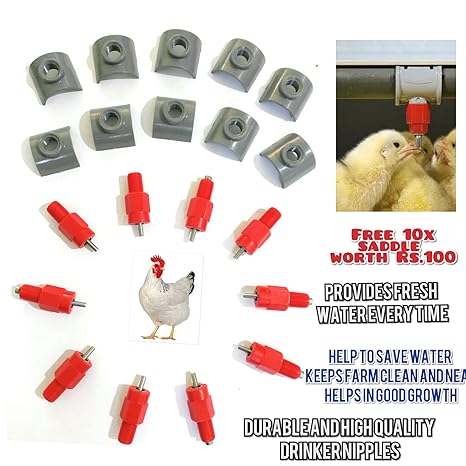 Praish Highly Durable Water Feeder Poultry Nipple Drinker Duck Hen