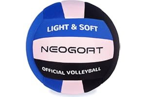 NEOGOAT Soft Light Volleyball-Super Soft&Quiet Indoor Fabric Volleyball Lightweight for Kids Youth Beginners, Perfect for House Yard Training Practice Games(Deflated)