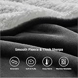Bedsure Sherpa Fleece Throw Blanket 150x200 Dark Grey Twin/Double view 8