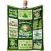 Gifts for Frog Lovers — Kawaii Frog Throw Blanket, Green Room Decor for Kids Teens Adults, Couch/Bed/Dorm, Cottagecore, Birthday Christmas Mothers Day Valentines Day, 50'' x 60''
