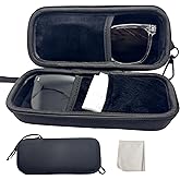 Throjin double eyeglass case sunglasses case EVA hard shell with Zipper Closure eyeglass travel case for Vehicle
