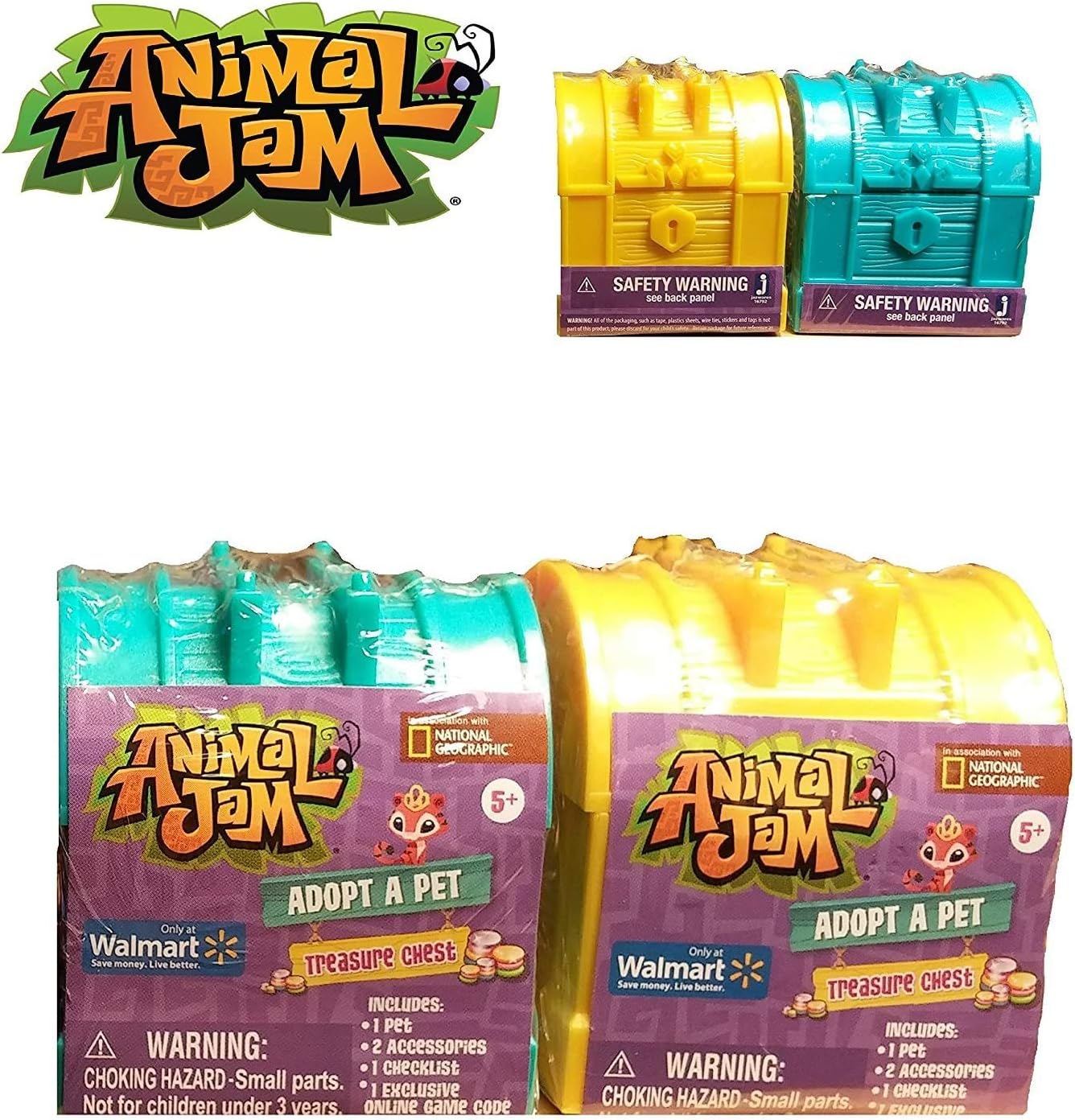 Animal Jam Set of 2 Blind Bag Treasure Chest Adopt A PET Walmart
