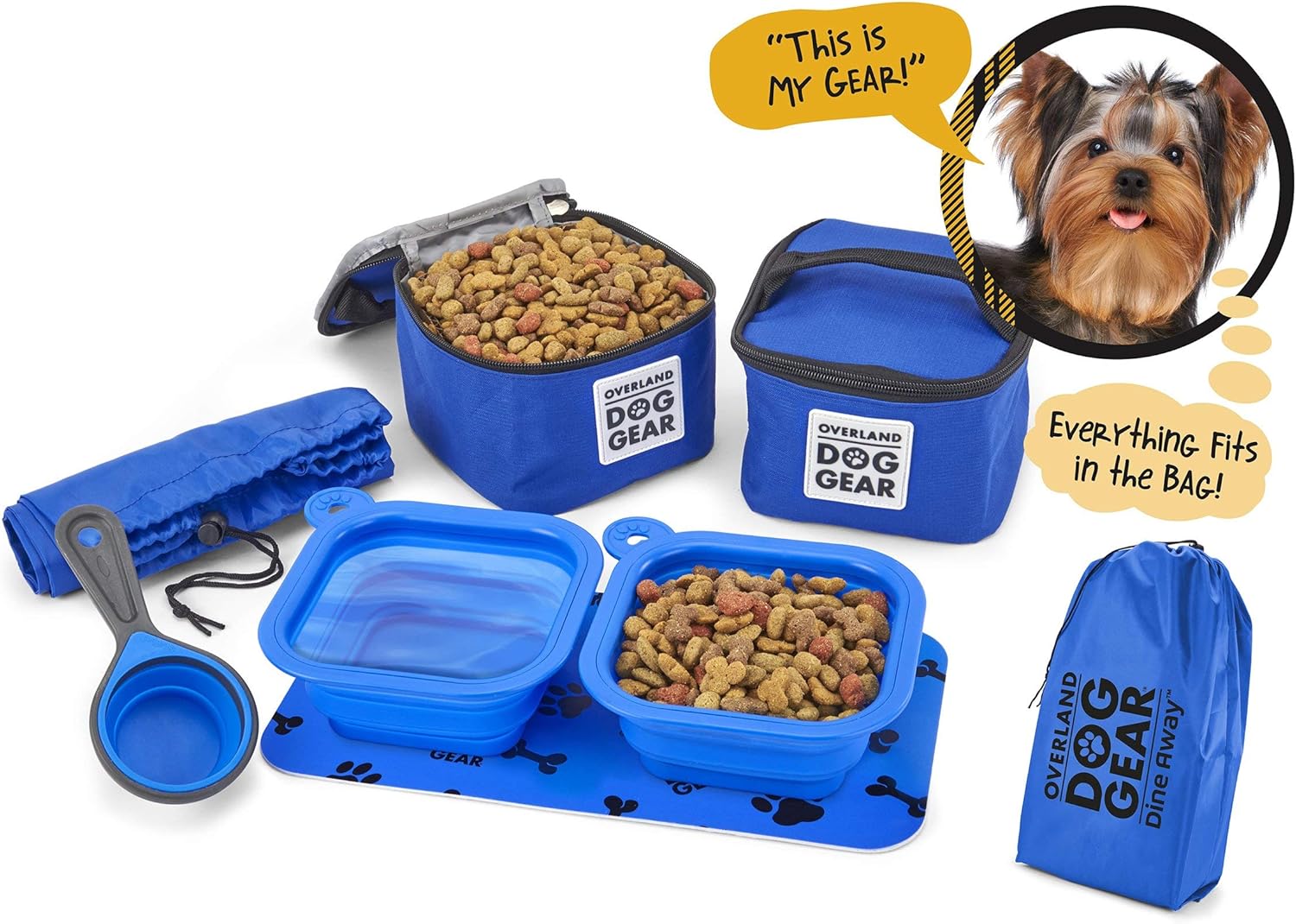 dog food in a blue bag