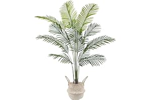 Warmplants Artificial Palm Tree, 5ft Fake Areca Palm Plant with Basket, Tropical Faux Dypsis Lutescens Plants for Indoor Outdoor Home Office Shop Garden Décor