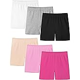 Resinta 6 Pack Girls Bike Shorts Under Dress Dance Cartwheel Shorts for Toddler Kids Summer Clothes Multicolor