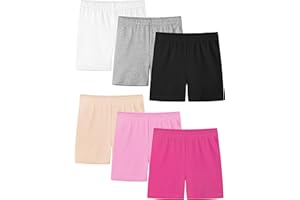 Resinta 6 Pack Girls Bike Shorts Under Dress Dance Cartwheel Shorts for Toddler Kids Summer Clothes Multicolor