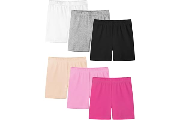 Resinta 6 Pack Girls Bike Shorts Under Dress Dance Cartwheel Shorts for Toddler Kids Summer Clothes Multicolor