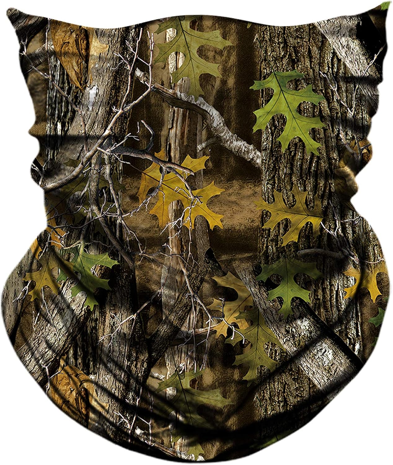 AXBXCX 2 Pack - Camouflage Print Seamless Neck Gaiter Bandana Face Mask Headband Headwear Scarf for Fishing Hiking Hunting Cycling Motorcycle Riding Skiing Outdoor Sport 065: Clothing
