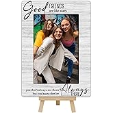 OXRUN Best Friends Picture Frame Gift, BFF Gifts Wooden Photo Frame with Easel, Display Photo Insert, 4x6 Picture Frame for Tabletop Display - A12