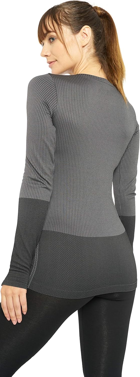 Long Sleeve Compression Thermal Workout Tops for Women - Dry Fit Running T-Shirts with Thumbholes: Clothing