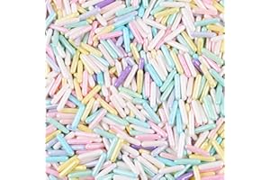 COBAKEY Pastel Sprinkles for Cake Decorating 3.5 Ounce Edible Mini Sugar Rods Sprinkles for Cookie, Cupcake Topper, Ice Cream, Candy, Chocolate Decorations for Wedding Party Anniversary Celebration