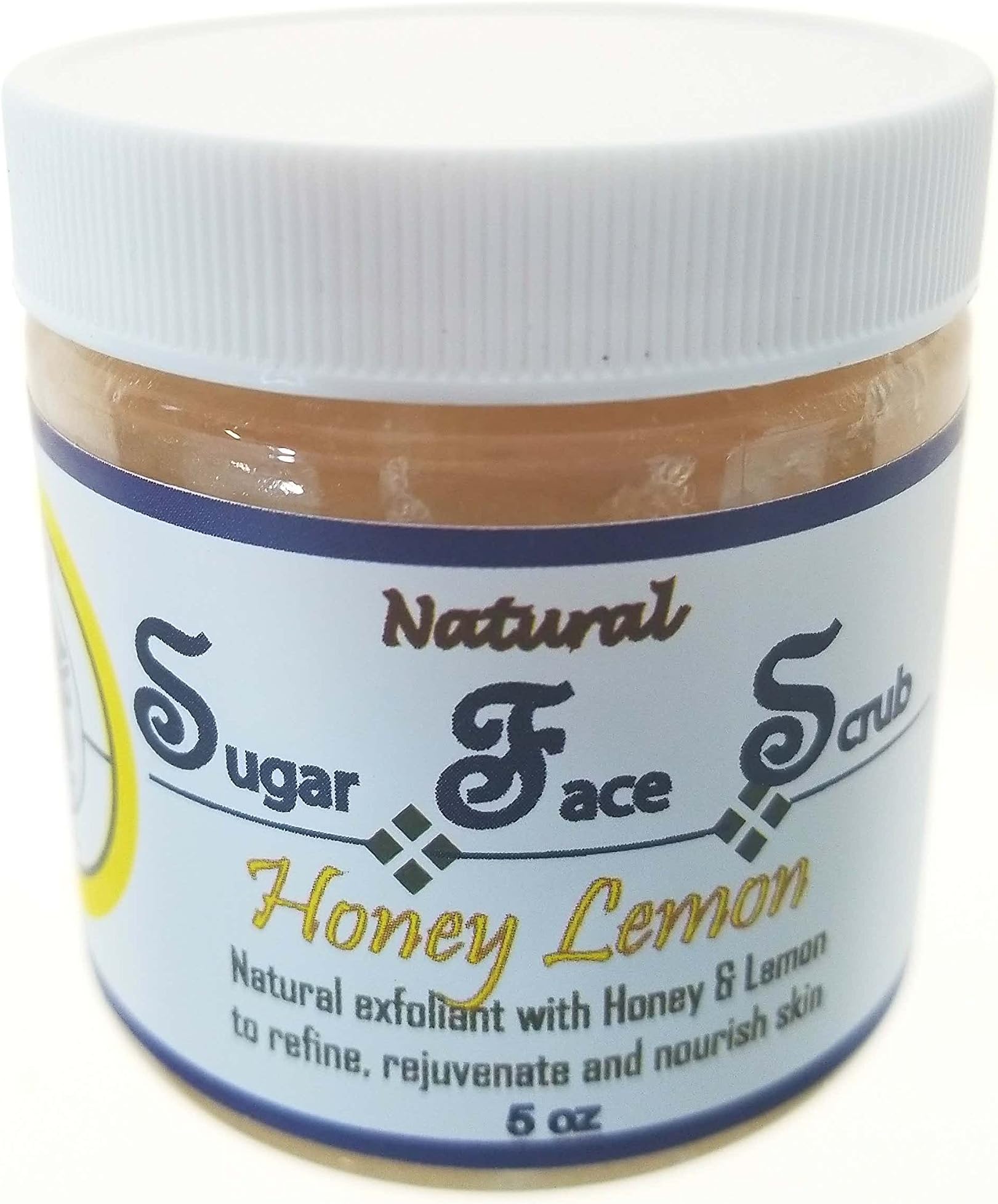 All Natural Hydrating and Exfoliating Honey and Lemon Sugar Detox Face Scrub, 5 Ounces - Protects and Moisturizes Skin, Made Without Petroleum, Phthalates & Parabens - Handcrafted in Small Batches