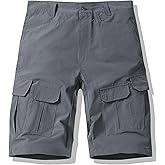 RANKSING Men's Big and Tall Shorts Cargo Shorts for Work Relaxed Fit Multi-Pocket Hiking Casual Shorts